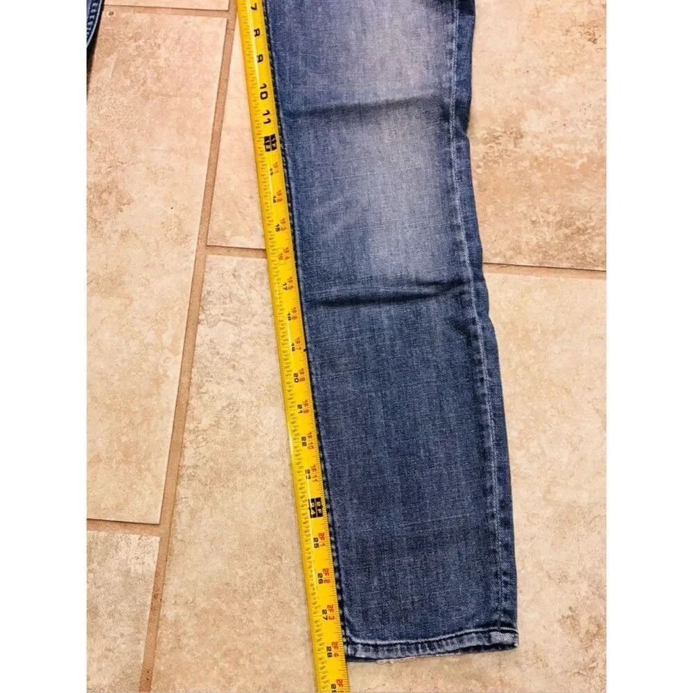 MOTHER The Muse Ankle Jeans 24x28 Blue Hooked Destroyed Stretch Denim EUC
